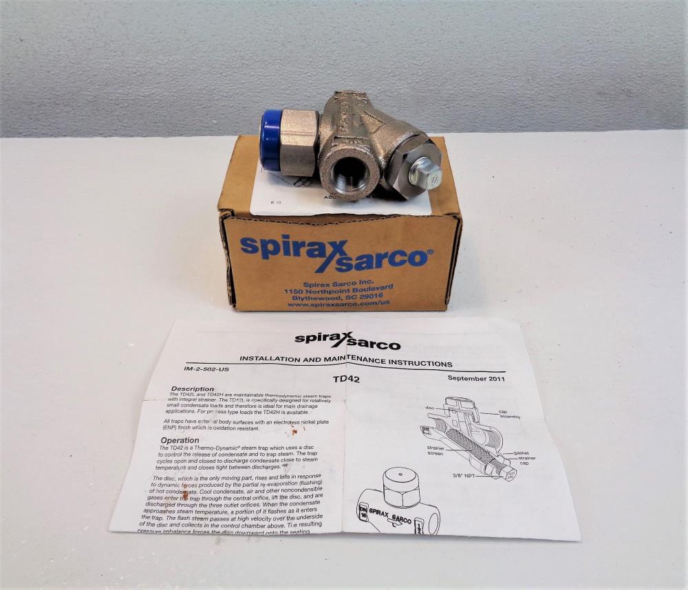 Spirax Sarco 1/2" NPT Steam Trap TD42L